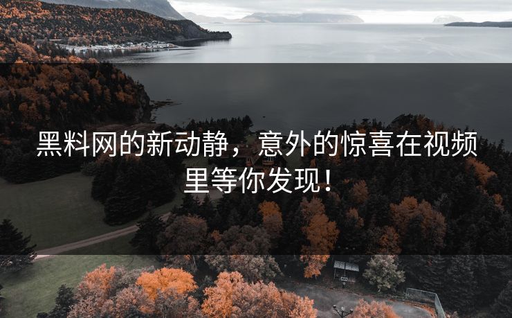 黑料网的新动静,意外的惊喜在视频里等你发现! 黑料网的新动静,意外的惊喜在视频里等你发现!